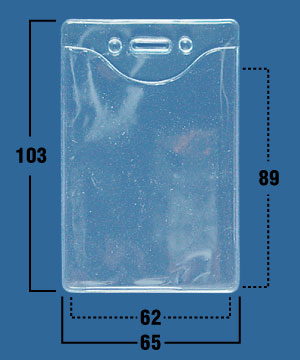Кармашек для бейджа без крепления жесткий вертикальный 506-F2 (62x89)