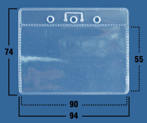 Кармашек для бейджа без крепления тонкий горизонтальный IDC-07 (90х55)